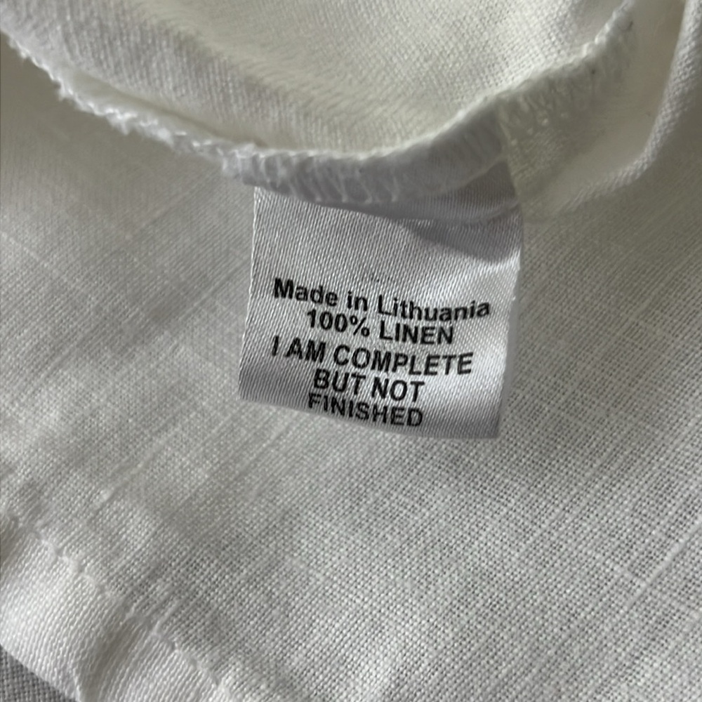 Flax linen v neck pullover top size medium - Picture 7 of 10